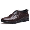 MUHUISEN Casual Shoes Men Genuine Leather Hidden Heels Height Increasing 5CM Lace-Up Flats Male Fashion Comfortable Walk Shoes