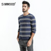 SIMWOOD Sweater Men 2017 Autumn New Slim Fit Striped Knitted Sweaters Male Plus Size Pullovers Brand Clothing MT017023