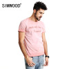 SIMWOOD 2017 Summer New T Shirt Men 100% Pure Cotton Vintage Letter embroidered Slim Fit Tops Brand Clothing TD1152