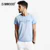 SIMWOOD 2017 Spring Summer New Fashion Vintage T Shirts Men 100% Pure Cotton  Curled  Hem Slim Fit Shorts Sleeve   TD1158