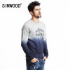 Simwood 2017 New Spring Design Men Color Matching Letter Printing Pullover Round Collar Sweatshirt WY8028