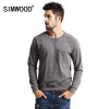 SIMWOOD 2017 New Autumn Spring Sweatshirts Men Casual Hoodies Male 100% pure Cotton Slim Fit High Quality WY8031