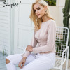Simplee Waistband lace up knitted sweater women jersey Round neck casual knitting jumper Winter sweater pullover female 2017