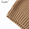 Simplee Turtleneck off shoulder knitted pullovers Sexy tricot cut sleeve sweater women Winter casual oversized jumper