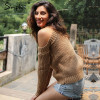 Simplee Turtleneck off shoulder knitted pullovers Sexy tricot cut sleeve sweater women Winter casual oversized jumper