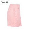 Simplee suede leather pencil skirt High waist lining skirt womens Zipper bodycon sexy short mini asymmetrical skirt summer