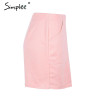 Simplee suede leather pencil skirt High waist lining skirt womens Zipper bodycon sexy short mini asymmetrical skirt summer
