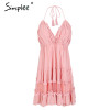 Simplee Strap backless mini summer dress women V neck tassel sexy lace white dress female 2018 streetwear beach dress vestidos Simplee Strap backless mini summer dress women V neck tassel sexy lace white dress female 2018 streetwear beach dress vestidos