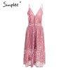 Simplee Strap backless long summer dress women V neck button sexy lace dress female Streetwear casual white dress vestidos 2018 Simplee Strap backless long summer dress women V neck button sexy lace dress female Streetwear casual white dress vestidos 2018