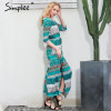 Simplee Sexy split boho paisley print dress Women vintage strappy long dress Summer causal maxi beach dress vestidos 2016