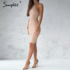 Simplee Sexy lace up backless bodycon dress Vintage suede hollow out short dress 2017 Women slim sleeveless party black dress