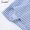 Simplee Ruffle one shoulder striped blouse shirt women Casual women tops chemise femme 2017 blouse summer streetwear blusas