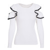 Simplee Ruffle round neck knitted sweater women Pull knit casual winter sweater female jumper 2017 autumn elegant pullover femme