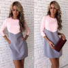 KAYWIDE 2016 Women Winter Dress Series Fashion Cute New Style Three Quarter Sleeve Patchwork Midi Dress For Women A16337