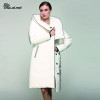 Kaximei White Duck Down Full Down Jacket Women 2017 New Arrival Irregular Pockets Wear Outwear Coat 80588