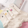 kawaii Women Embroidery White Socks Women's Cute Candy Moon Crossing Heart Chinese Love Korean Love Pattern Cotton Sock