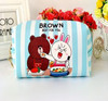 Kawaii Tsum Tsum Brown Bear Cony Rabbit Cosmetic Bag PU Storage Bag Keychain 16*10*6.5CM For Kids Christmas Gifts Brinquedos