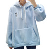 Kawaii Sweet Rabbit Ears Hooded Sweatshirt Women Embroidery Pink Hoodies Loose Loose Long Sleeve Tracksuits Pullovers Moletom