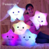 Kawaii Star Pillow Plush Toys Cute Luminous Pillow Toy Led Light Pillow Glow in Dark Plush Pillow Doll Toys for Children Kids