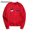 Kawaii Clothes Eyebrow Ring hoodie Embroidery Sweatshirt Women polerones Winter 2018 harajuku Loose Female Cute Hoodies C12