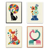Kawaii Animal Giraffe Poster Printing Modern Nordic Cartoon Nursery Wall Art Decoration Painting Children Baby Room No Framework