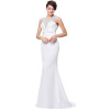 Kate Kasin White Wedding Dresses with Sheer Lace Vintage Wedding Gowns 2017 Mermaid Bridal Marriage Dress Vestido de Noiva 0146