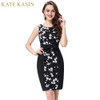Kate Kasin Short Black Cocktail Dresses with Beading Flower Pattern Robe de Cocktail Party Dress Cocktailjurk 2017 Prom Dresses