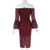 Kate Kasin Red Lace Cocktail Dress 2017 Sexy Off the Shoulder Bodycon Mermaid Cocktail Dresses Three Quarter Formal Party Gowns