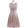 Kate Kasin Rose Gold Sequins Cocktail Dresses 2018 Knee Length Women Casual Party Short Dresses Robe de Cocktail Prom Gowns 1065
