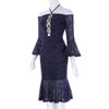 Kate Kasin Lace Short Cocktail Dresses 2017 Mermaid Gown Blue Off the Shoulder Formal Dress Robe de Cocktail Party Dresses 1050