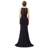 Kate Kasin Jersey Black Evening Dresses Long Bride Mother Dress Ladies Abendkleider 2017 Mermaid Evening Gowns Abito da Sera