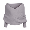 KASY Women Casual Winter Open Stitch Sweater Long Sleeve V neck Criss-Cross Short Black Sweters Fashion Pullovers Shrug Sweaters