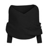 KASY Women Casual Winter Open Stitch Sweater Long Sleeve V neck Criss-Cross Short Black Sweters Fashion Pullovers Shrug Sweaters