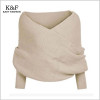 KASY Women Casual Winter Open Stitch Sweater Long Sleeve V neck Criss-Cross Short Black Sweters Fashion Pullovers Shrug Sweaters