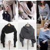KASY Women Casual Winter Open Stitch Sweater Long Sleeve V neck Criss-Cross Short Black Sweters Fashion Pullovers Shrug Sweaters