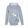 Kangaroo Dog Hoodie Women Kawaii Lover Cats Embroidery Cartoon Hooded Hoodies Thumb Through Front Pocket Animal Ear Hoodie