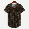 2018 Camouflage Printed Camo T Shirts Women Army Short Sleeves O Neck Pocket Female T-shirt Top Summer Casual Loose Cotton Tees