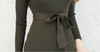 2018 Black Sexy With Sashes Knitted Dress Women Slim Casual Autumn Winter Long Sleeve High Waist Green Sweater Dresses Vestidos