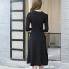 2018 Black Sexy With Sashes Knitted Dress Women Slim Casual Autumn Winter Long Sleeve High Waist Green Sweater Dresses Vestidos