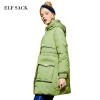 Elf SACK z winter 2016 fashion rib knitting with a hood slim waist long down coat female design