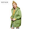 Elf SACK z winter 2016 fashion rib knitting with a hood slim waist long down coat female design