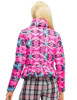 ELF SACK Women Winter Ultralight Stand Collar Long Sleeve Printed Pleated White Duck Down Jacket Coat