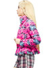 ELF SACK Women Winter Ultralight Stand Collar Long Sleeve Printed Pleated White Duck Down Jacket Coat