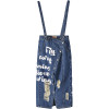 ELF SACK Women Denim Skirts Mixi Letter Prints Womens Hole Washed Denim Straight Skirts Female Strap Long Skirt Sexy Jeans Skirt