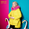 ELF SACK Winter Women Down Coats Plus Size low-high with a fur collar hood down coat medium-long female