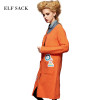 Elf SACK autumn sweet all-match fashion o-neck loose cardigan female medium-long