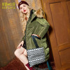 Elf SACK 2017 Winter vintage jacquard raccoon fur with a hood down coat female long design