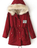 Elexs New Fashion Winter Women Fur Hooded Zipper Embellished Women Parkas Military Casual Winter Coat outerwear Women Parkas