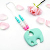 Elephant necklace silicone teether chewable pendant teething baby toy
