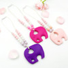 Elephant necklace silicone teether chewable pendant teething baby toy